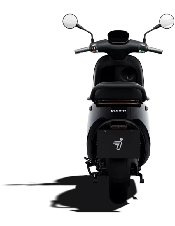 a black scooter with mirrors