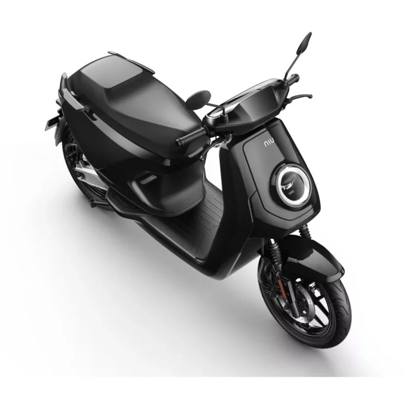 a black scooter on a white background NIU MQi+ GT Sport