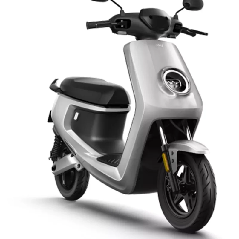 a silver scooter with black wheels NIU MQi+ Lite